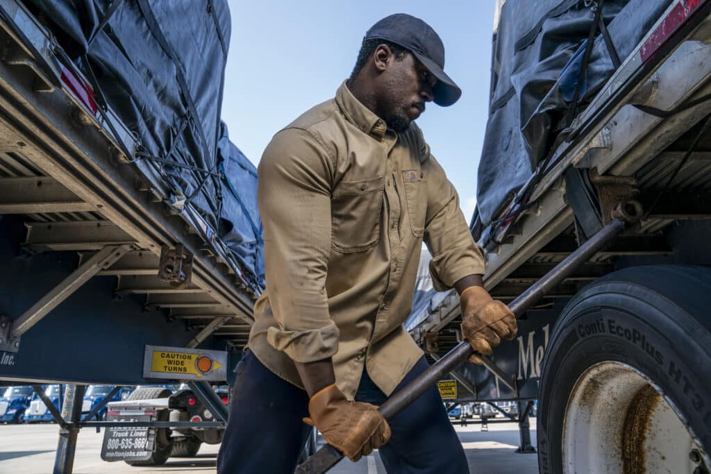 Melton driver getting flatbed experience