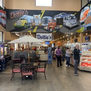 The interior of Dottie's Family Restaurant, a good restaurant with a truck stop in Cuba, MO.