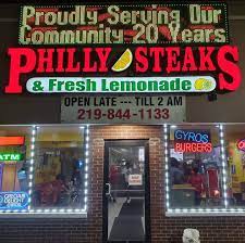 The exterior of Philly's Steak and Lemonade in Gary, IN.