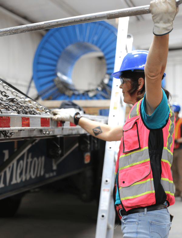 Flatbed securement training at Melton