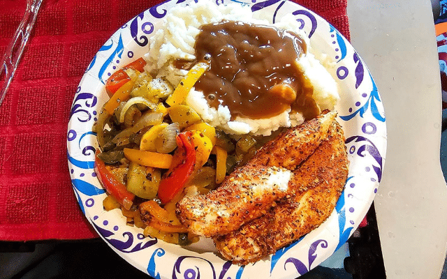 Meal made by a Melton driver on the truck