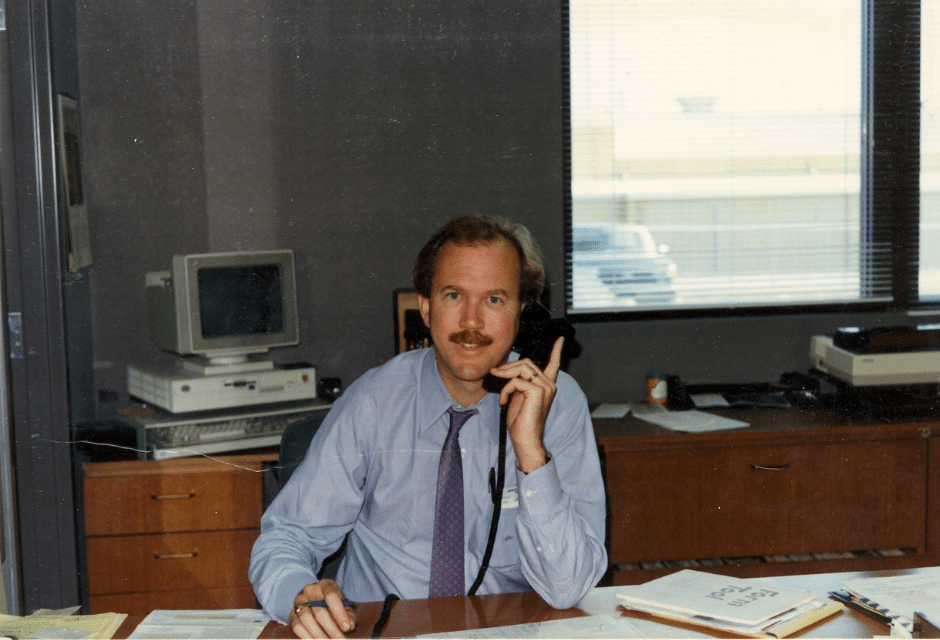 GlasTran CEO Bob Peterson answering the phone