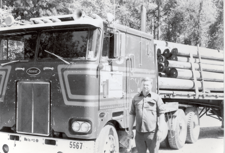 Black and white photo of an old Melton truck