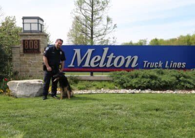 Meet Melton the dog, a proud member of the Catoosa Police Department!