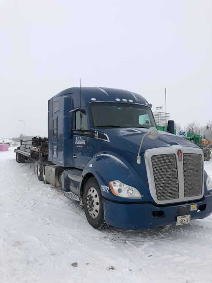 Melton truck parked in the snow