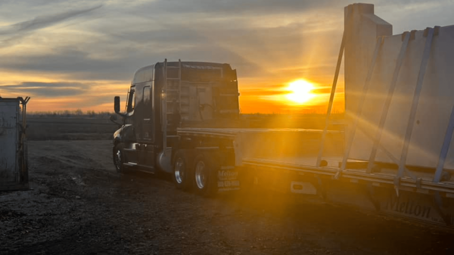 Melton truck driving into the sunset