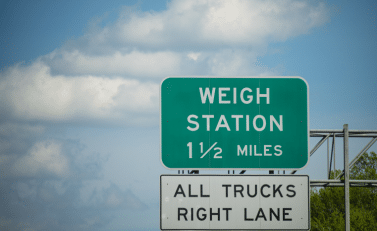 Weigh station sign