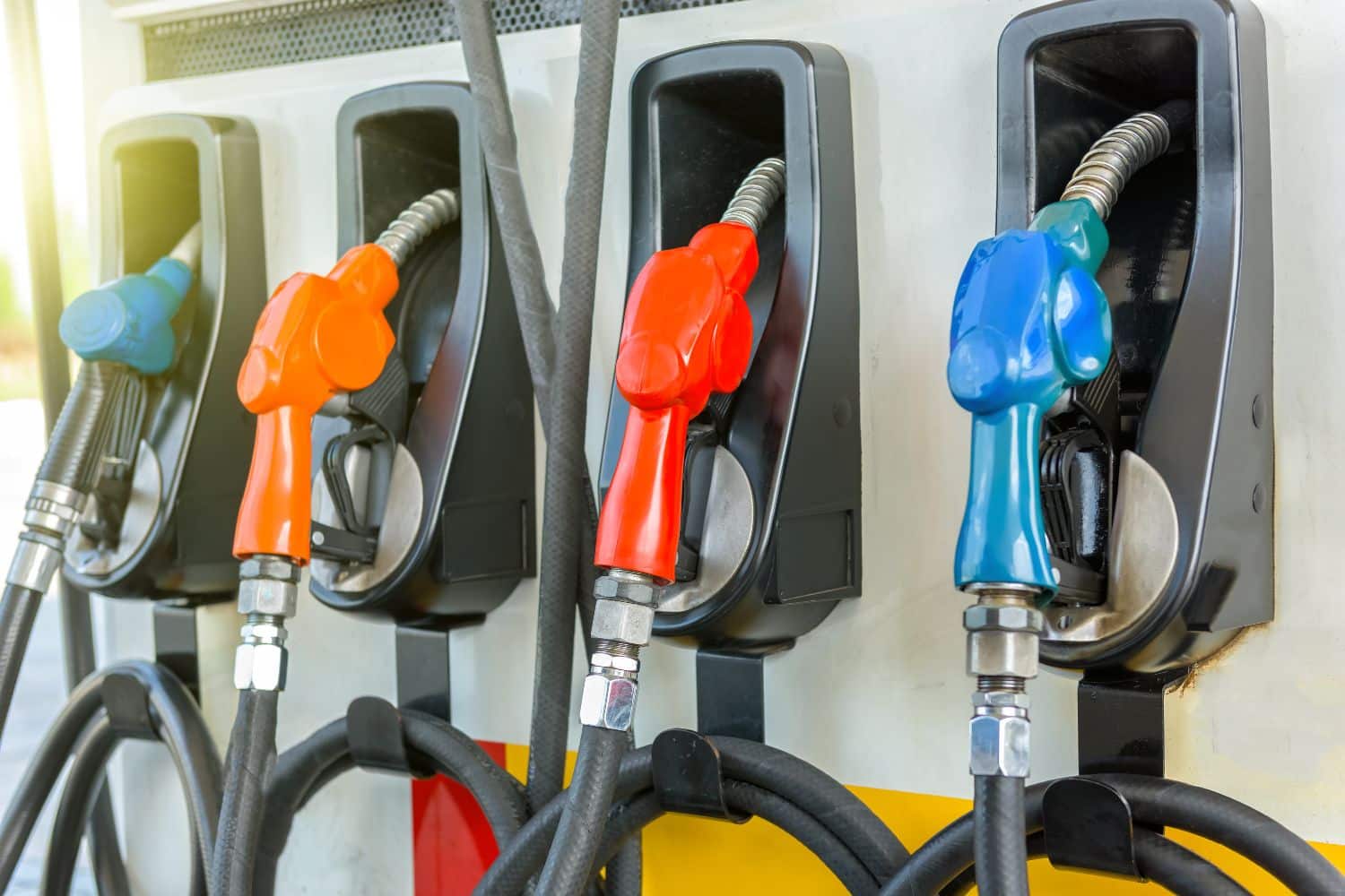 Gas pumps at a gas station