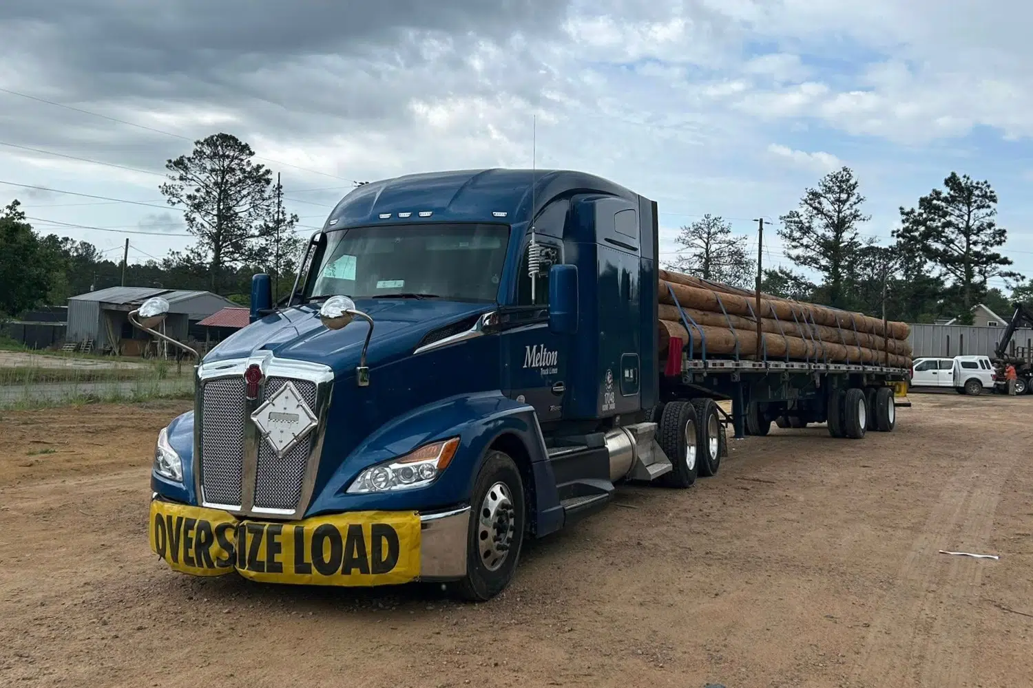 A Melton truck with an OD banner on the front